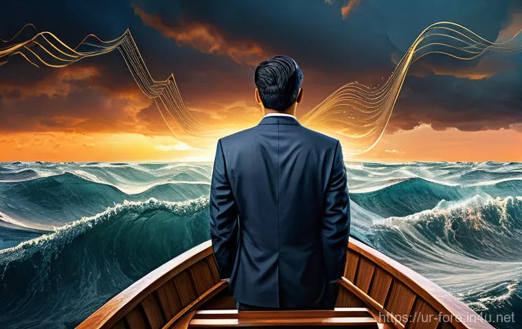 외환관리사와 금융 빅데이터 활용 - Image Prompt 1: The Forex Ocean of Opportunity and Risk**