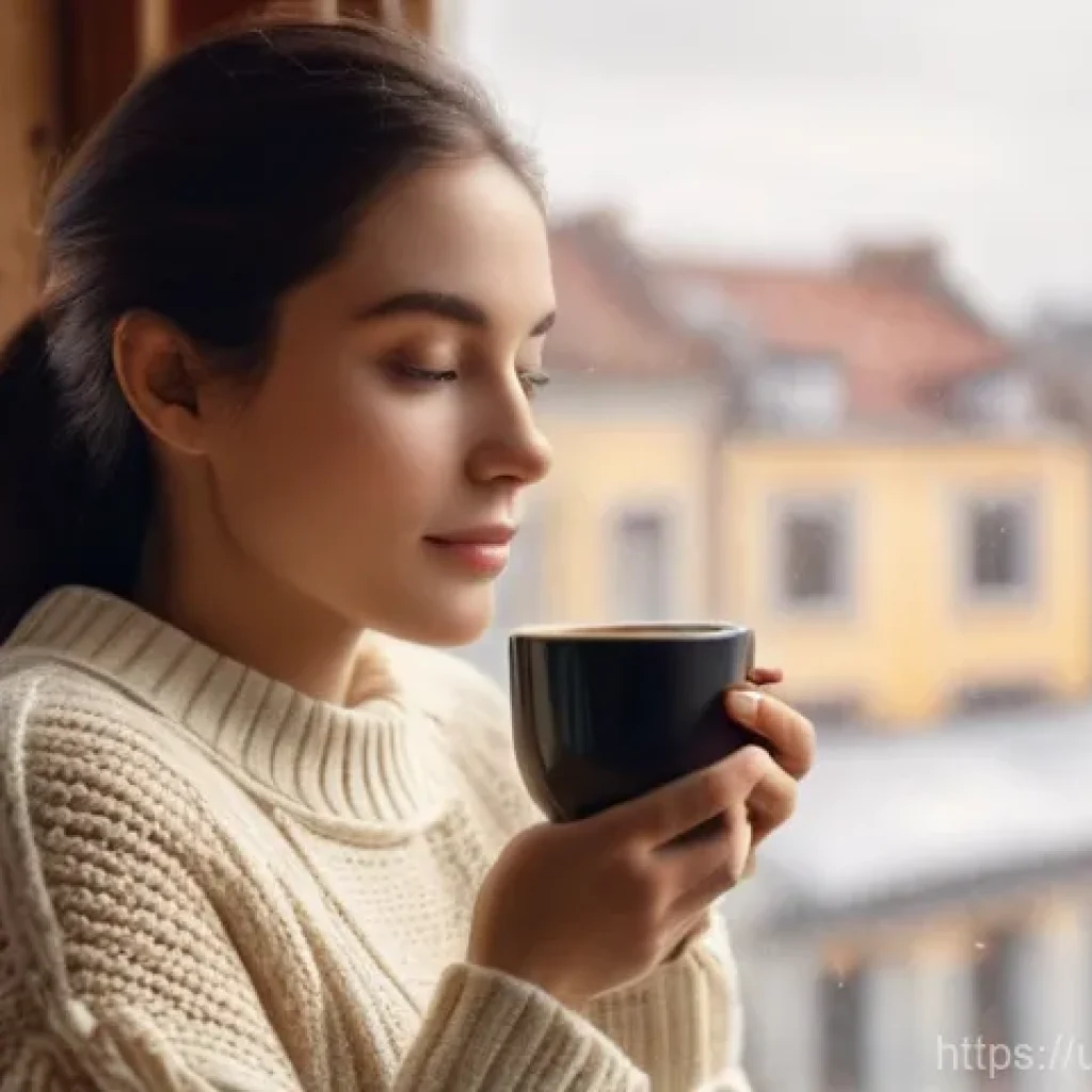외환관리사와 환위험 헤징 사례 - A serene scene of a young woman, approximately 25-30 years old, comfortably seated in a cozy, sunlit...