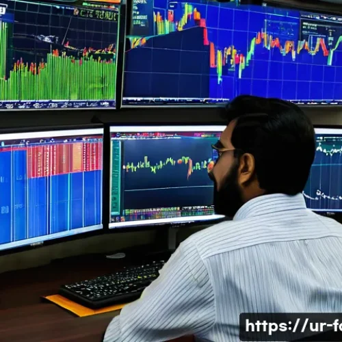 외환관리사와 외환 투자 전략 - A professional South Asian financial analyst in traditional Pakistani attire, sitting at a modern de...