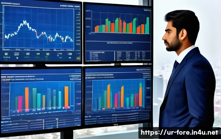 외환관리사와 CFA 자격증 비교 - A professional financial analyst in a modern office setting, wearing business attire with a crisp wh...
