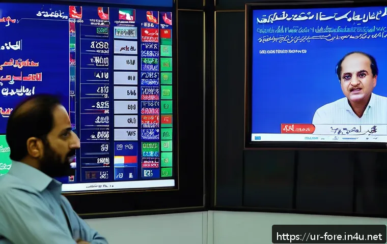 외환관리사와 외환 고객 상담 사례 - A modern financial analyst's office in Karachi, Pakistan, featuring a middle-aged South Asian man in...