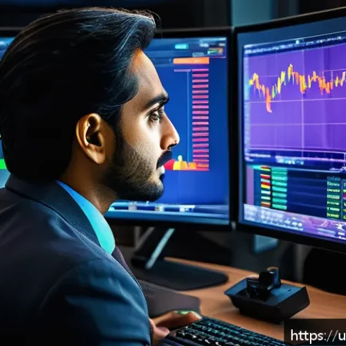 외환관리사와 외환 관련 경제학 이론 - A detailed digital illustration of a modern Forex trading room set in Karachi, Pakistan, showing a y...